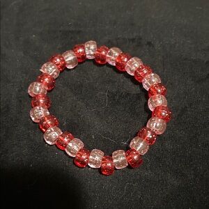 Red and Pink Beaded Bracelet